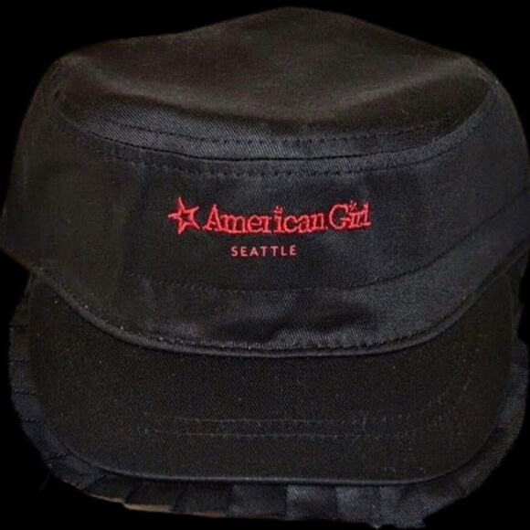 Girls Seattle - American Girl Place Seattle Ruffle Brim Black Cap - Picture 2 of 3
